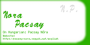 nora pacsay business card